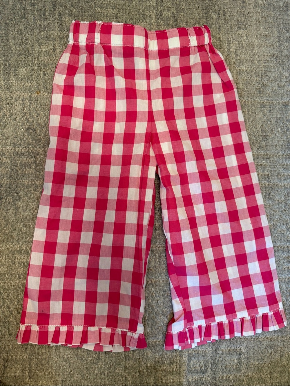 NWOT Bella Bliss pink gingham ruffle pants girls size 3